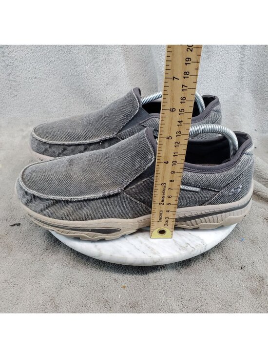 Skechers Shoes Mens Size 8.5 Creston Moseco Gray Textile Slip On Loafers *Read* main image 7